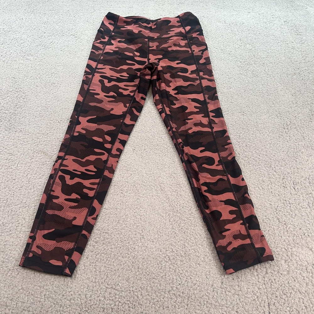 Calvin Klein Performance Leggings Womens Small Pink Camo High Rise‎ Yoga Pants